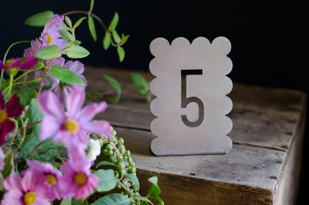 modern rustic metal industrial wedding table numbers