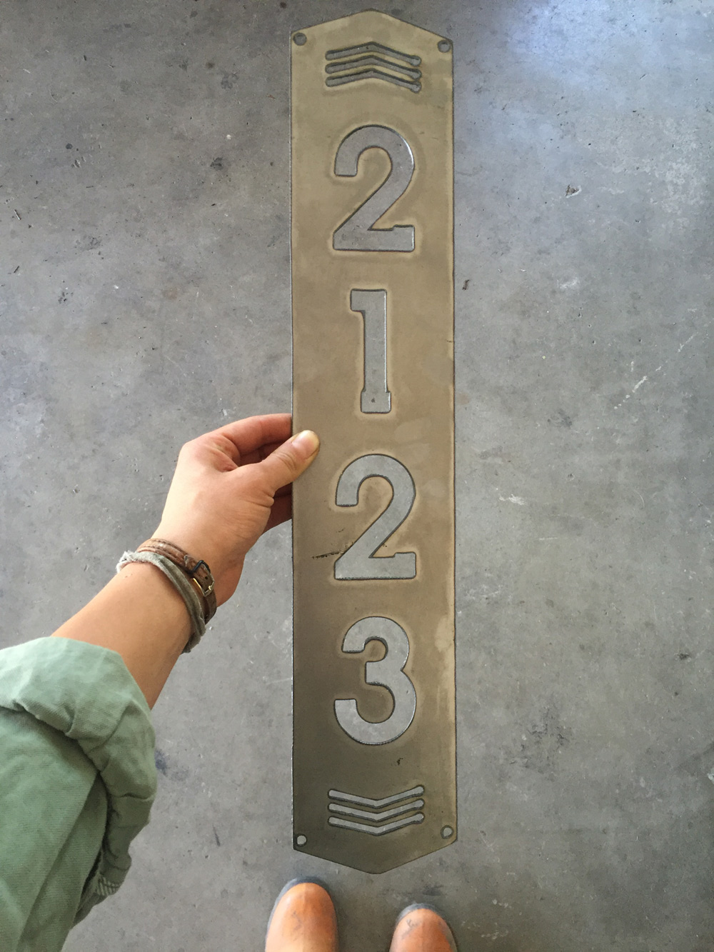 metal address sign rustic industrial modern