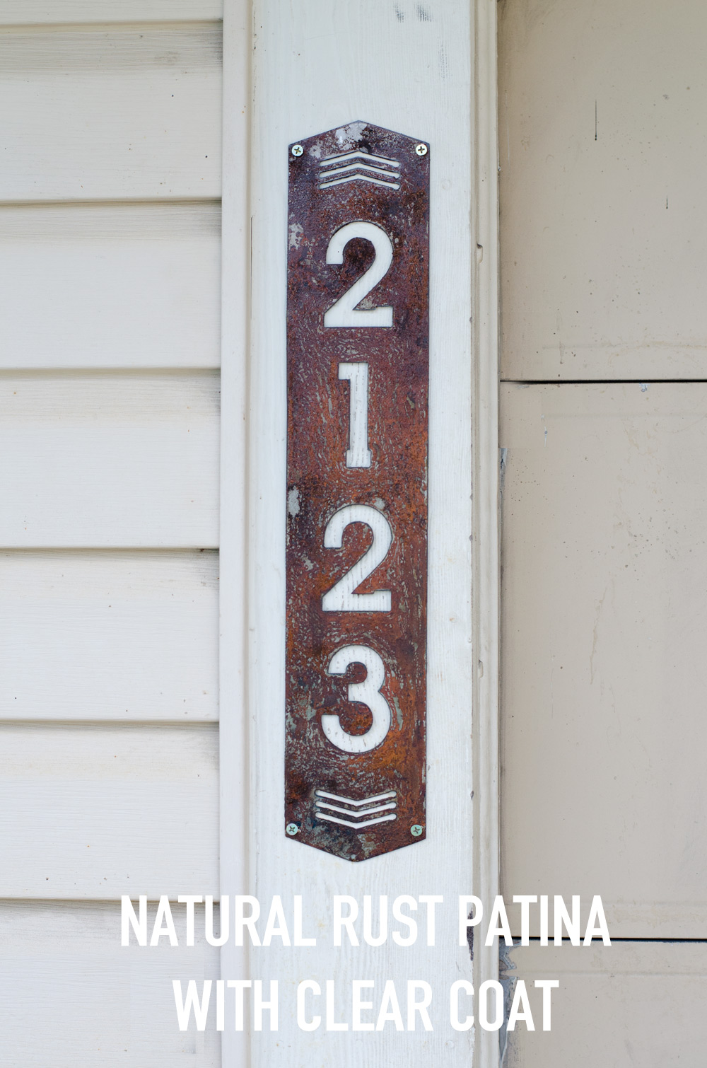 metal address sign rustic industrial modern